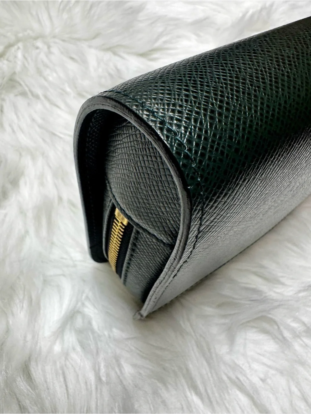 Louis Vuitton Clutch Wrist Strap Dark Green Epi Orsay + Dust Bag Unisex 9x6x2”